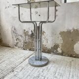 80s glass and marble console