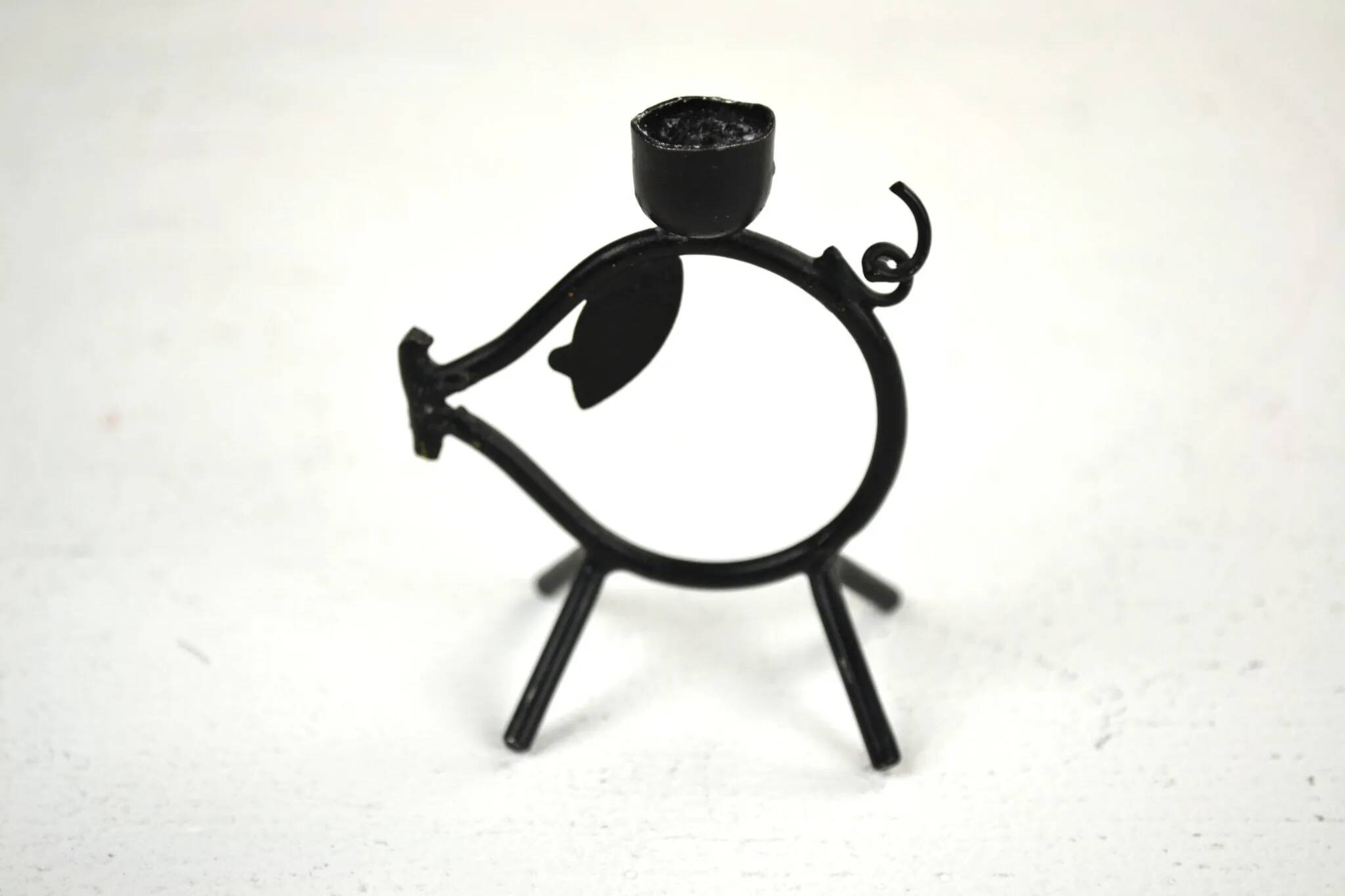 Set of 6 Black Metal Farm Animal Candleholders — Gunnar Ander for Ystad-Metall, Sweden, 1960s