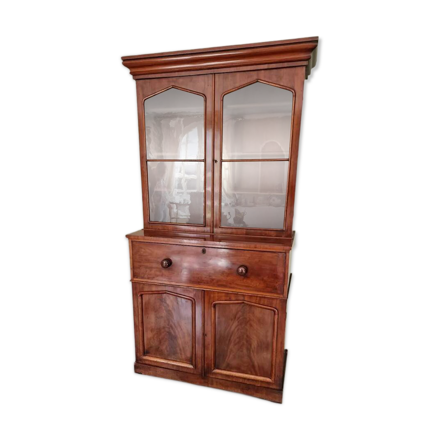 Library, mahogany secretary, mid-19th century