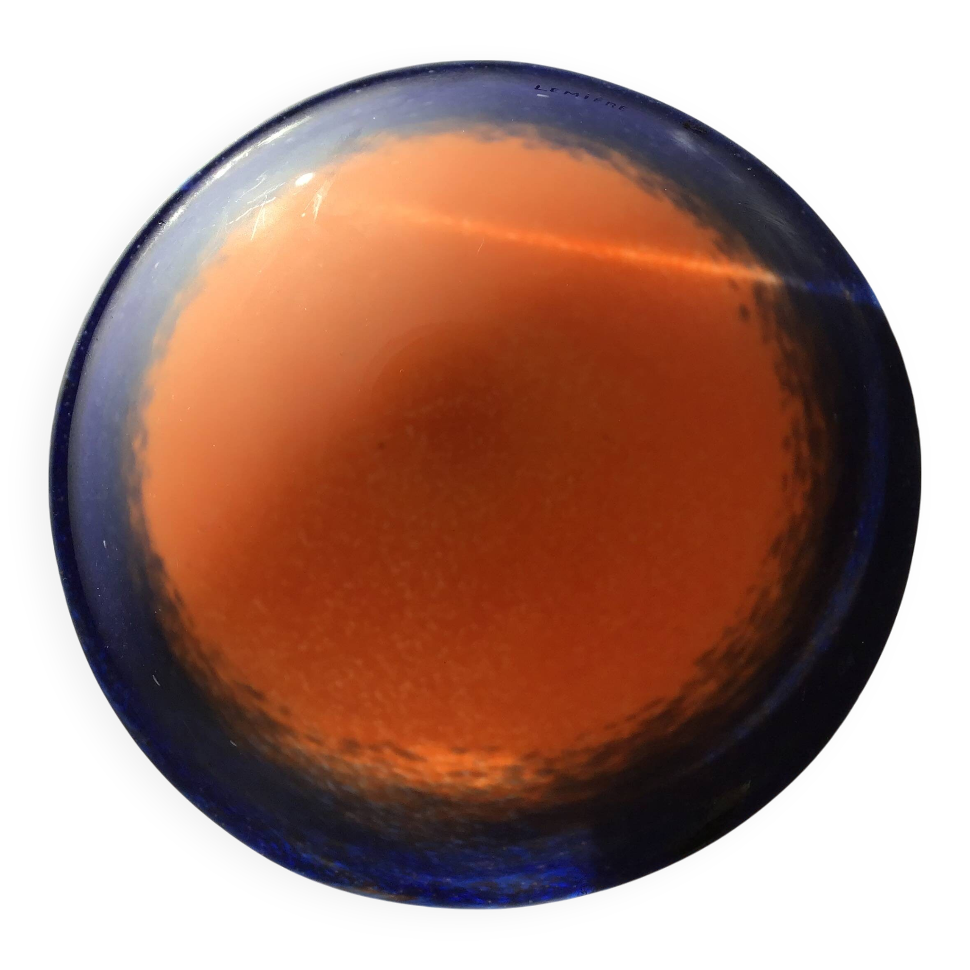 Art Deco glass paste ceiling chandelier signed