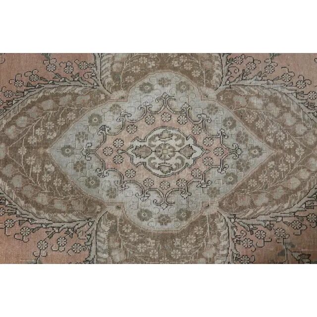 1970s Vintage Persian Handmade Wool Cotton Orange Area Rug 285x381