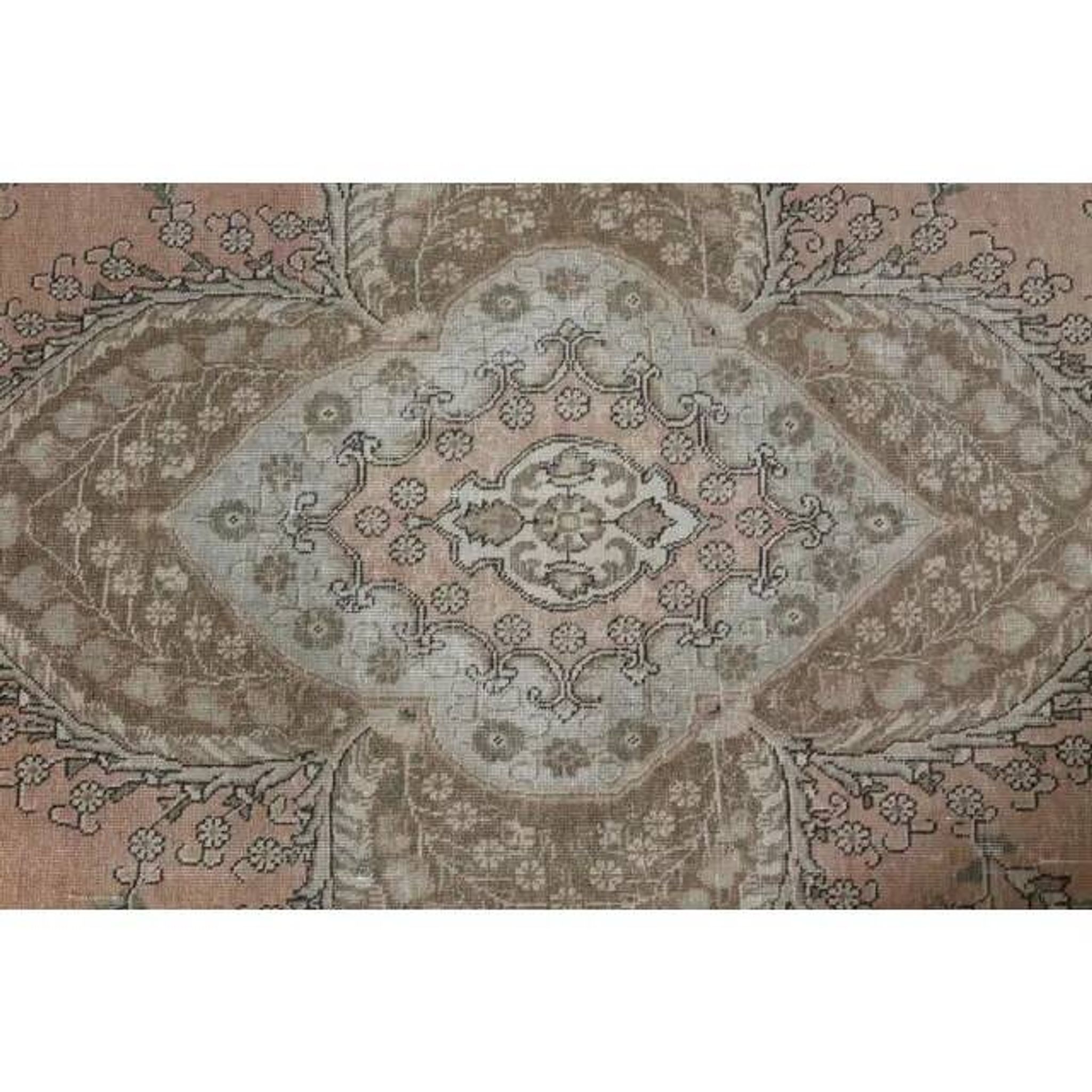 1970s Vintage Persian Handmade Wool Cotton Orange Area Rug 285x381