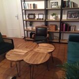 Four-leaf clover solid wood modular coffee tables