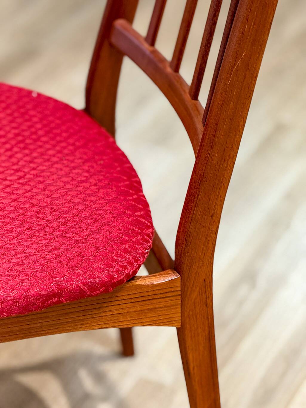 A Set Of Six Danish Dining Chairs (Original Condition And Uphosltery)