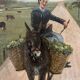 Woman with Donkey, oil on canvas signed 1886