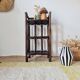 Small antique library in varnished dark oak rattan.