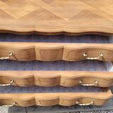 Louis xv style chest of drawers in pickled cherry