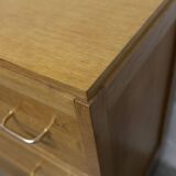 3-drawer chest with splayed legs, 1960s, honey color