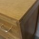 Commode 3 tiroirs pieds compas 1960 couleur miel