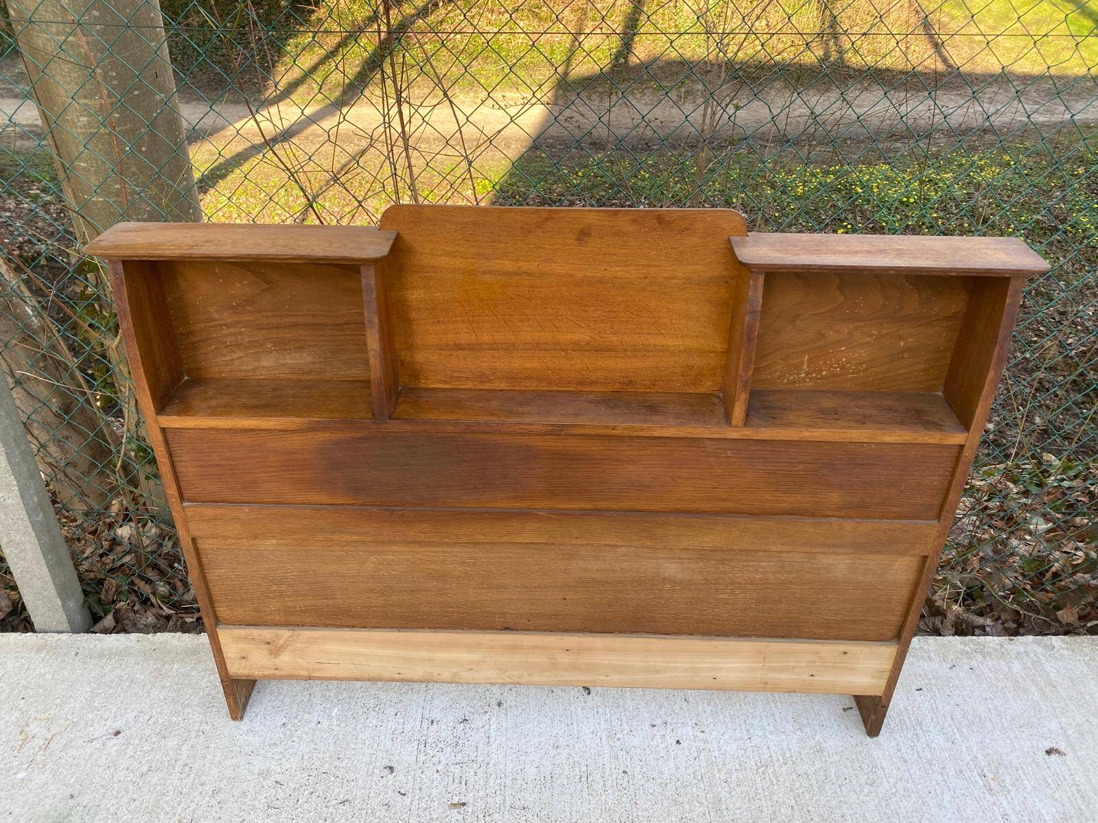 Wooden headboard with storage niches 135cm