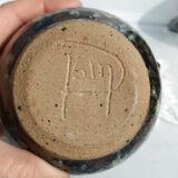Bouteille d'huile en grès émaillée