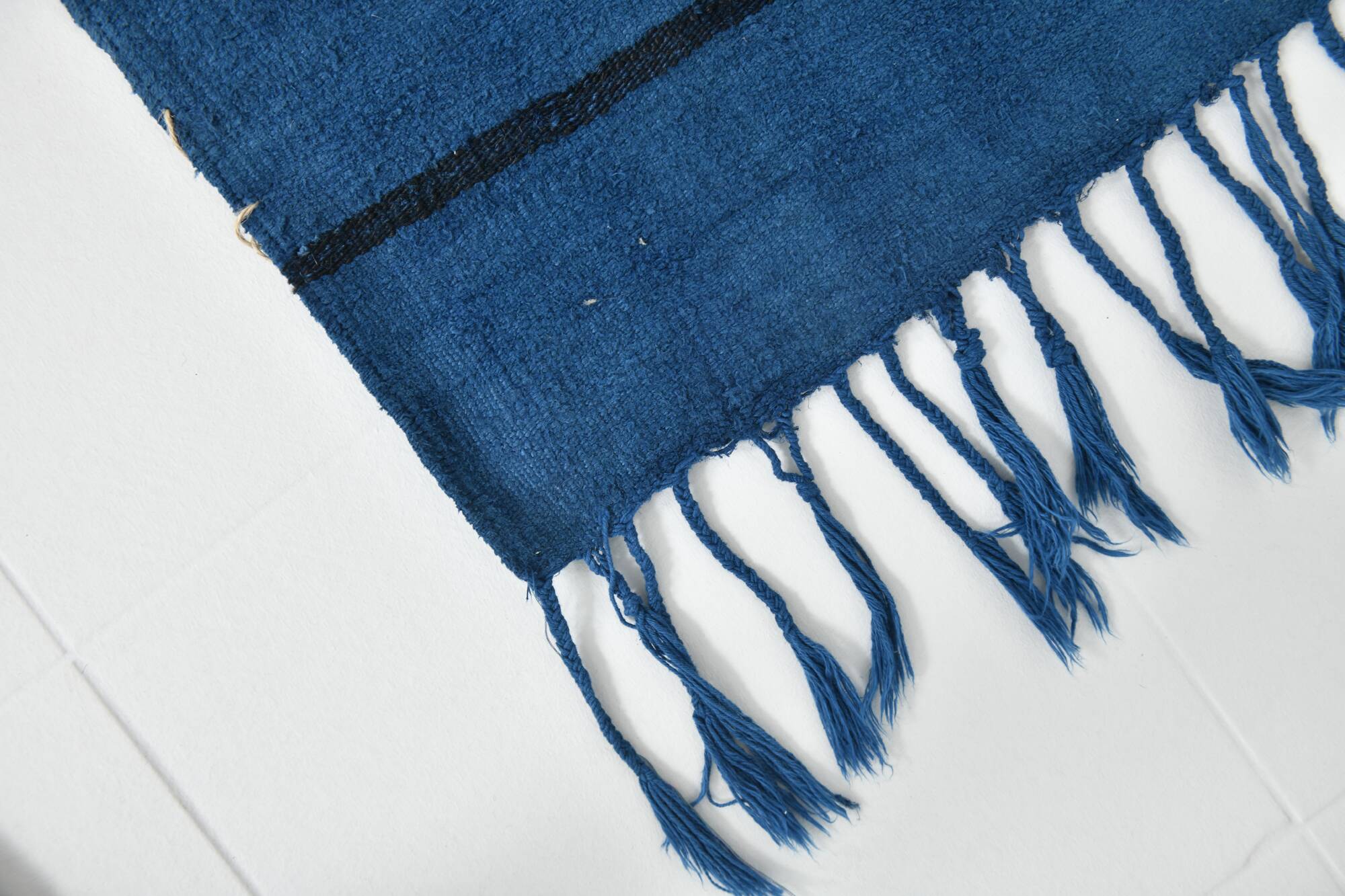 Mid Century Modern Blue Vintage Rug, 147x222Cm