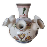 Beautiful Delft porcelain flower vase, hand painted or pitted
