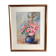 Watercolor painting m. buffeteau bouquet flowers signed & frame gilded wood vintage