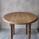 Small round beech drop-leaf table - soft country spirit