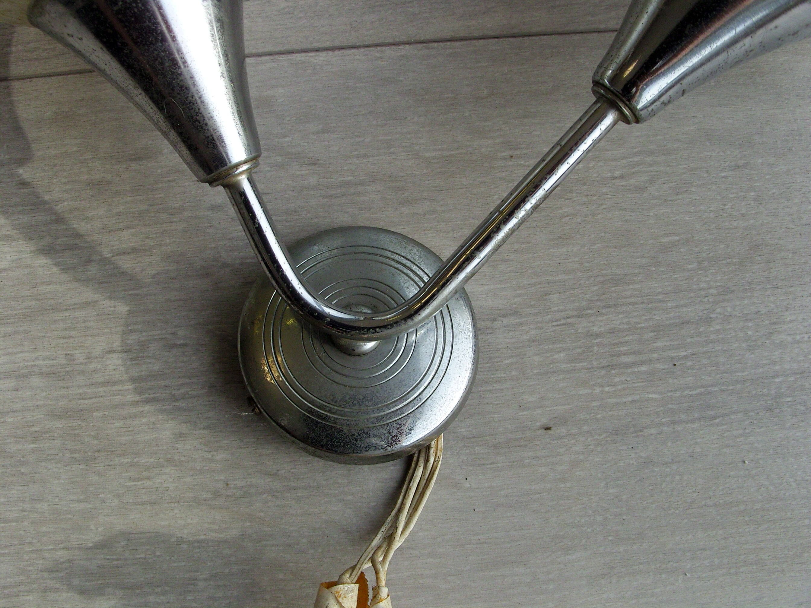 Pair of wall glass ball lamps