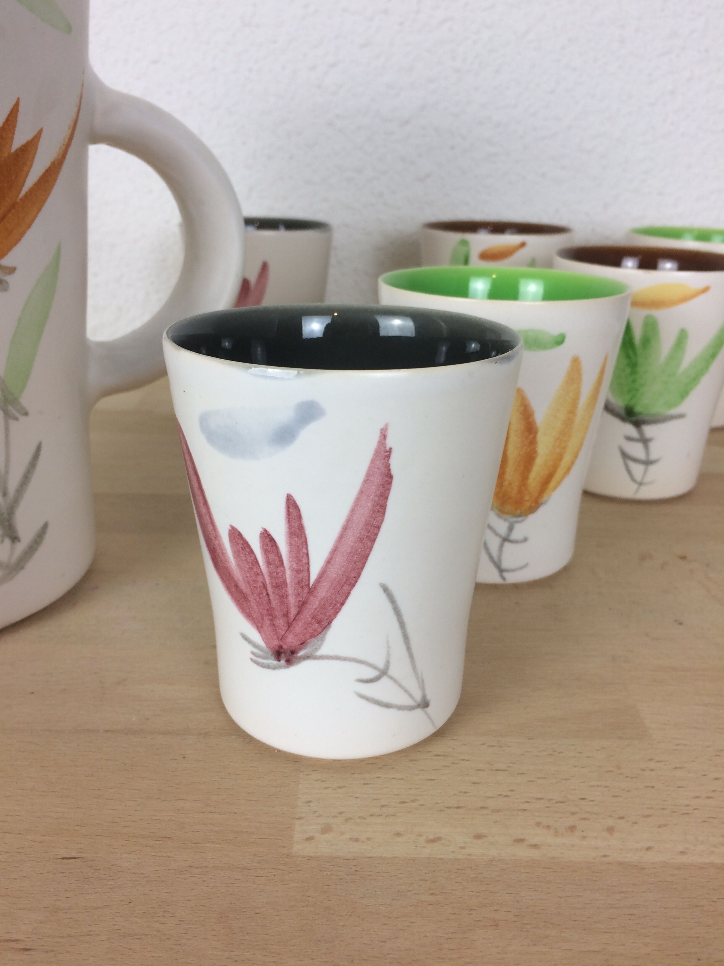 Service orangeade ceramic flowers, Potteries of the Marsh