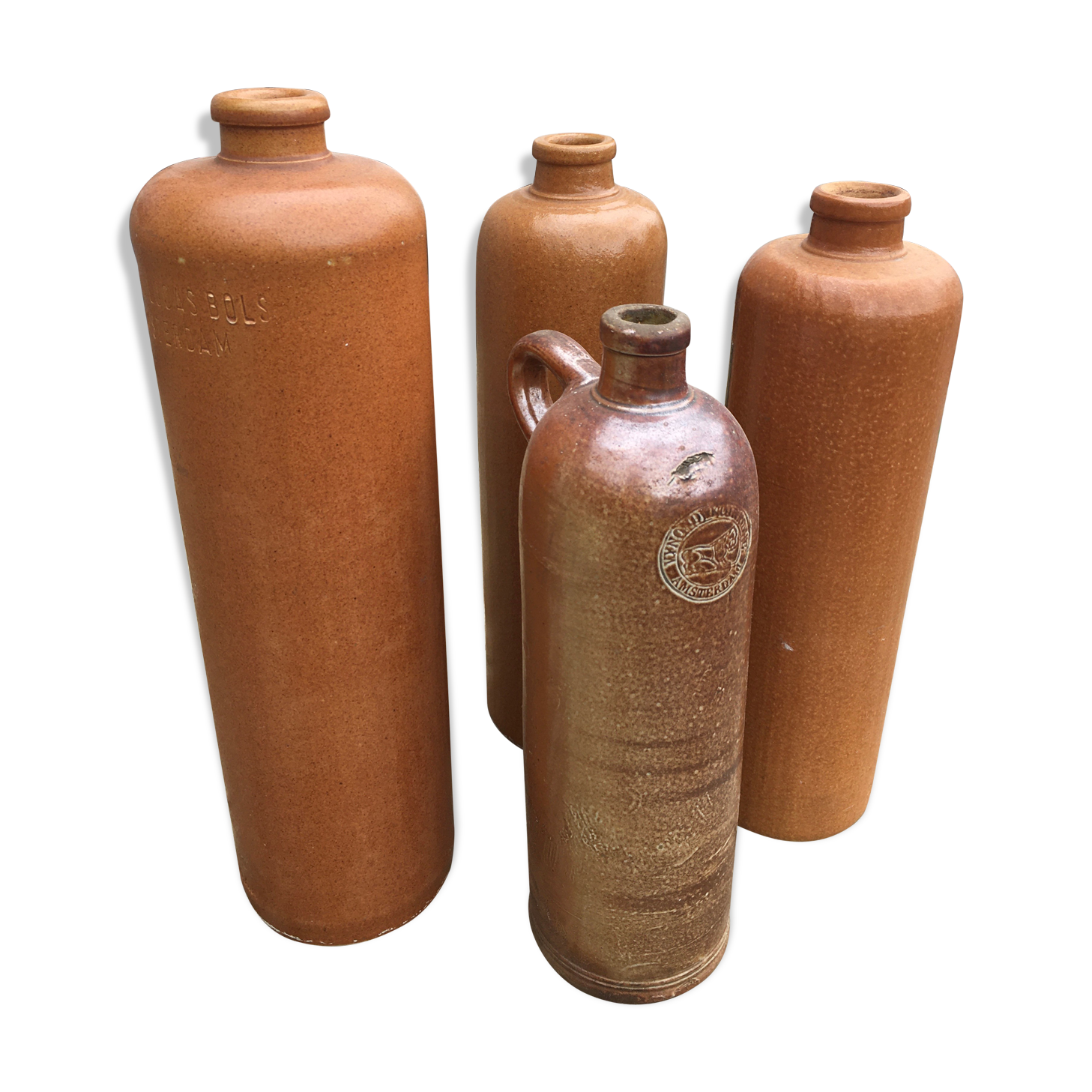 Lot de 4 bouteilles en grès