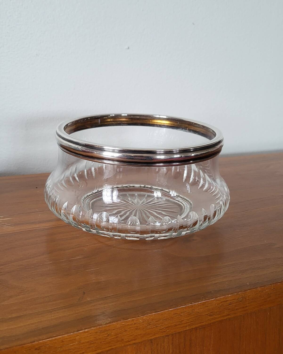 Glass cup and silver frame