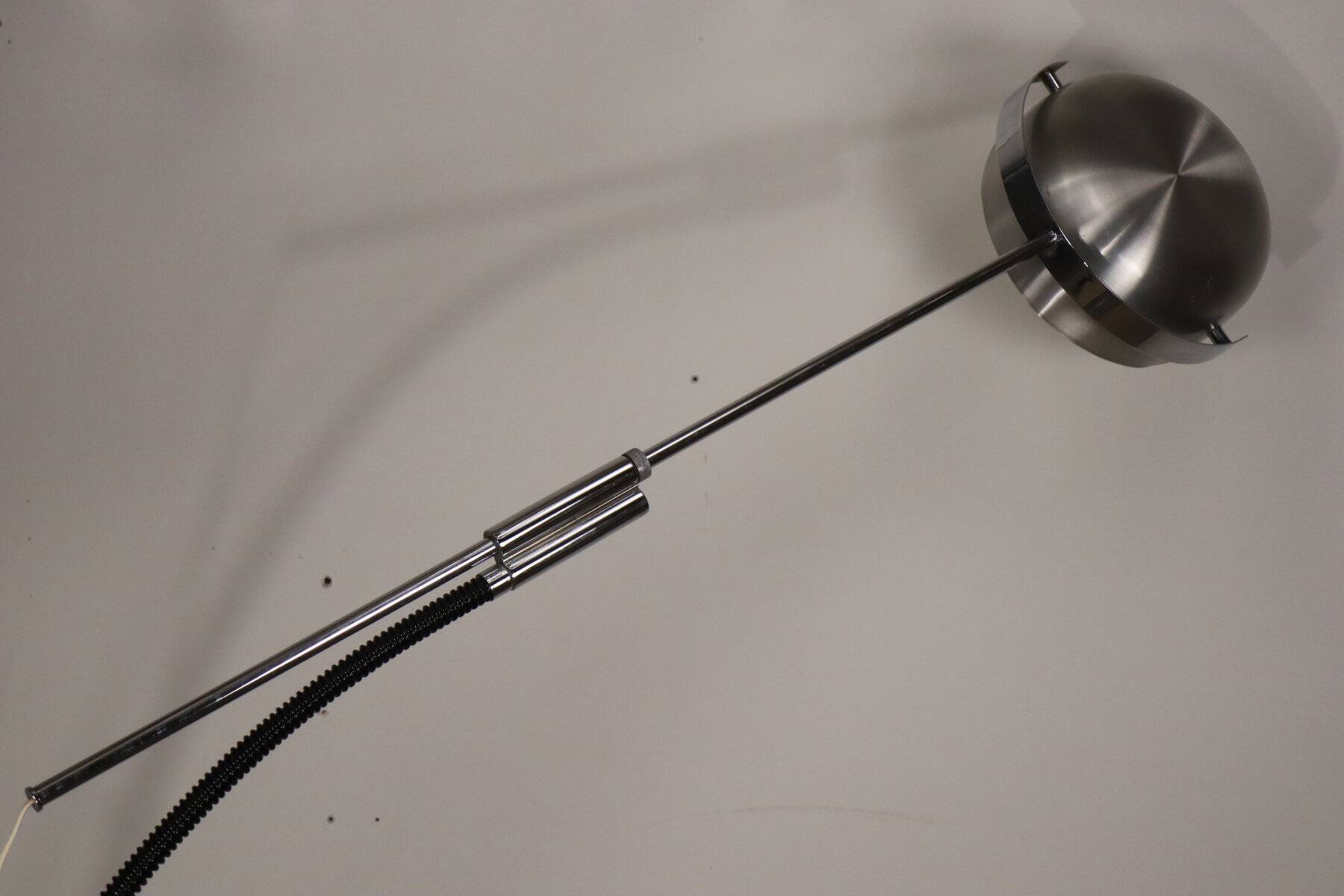 Vintage arc floor lamp with a chrome metal balance, 1970.