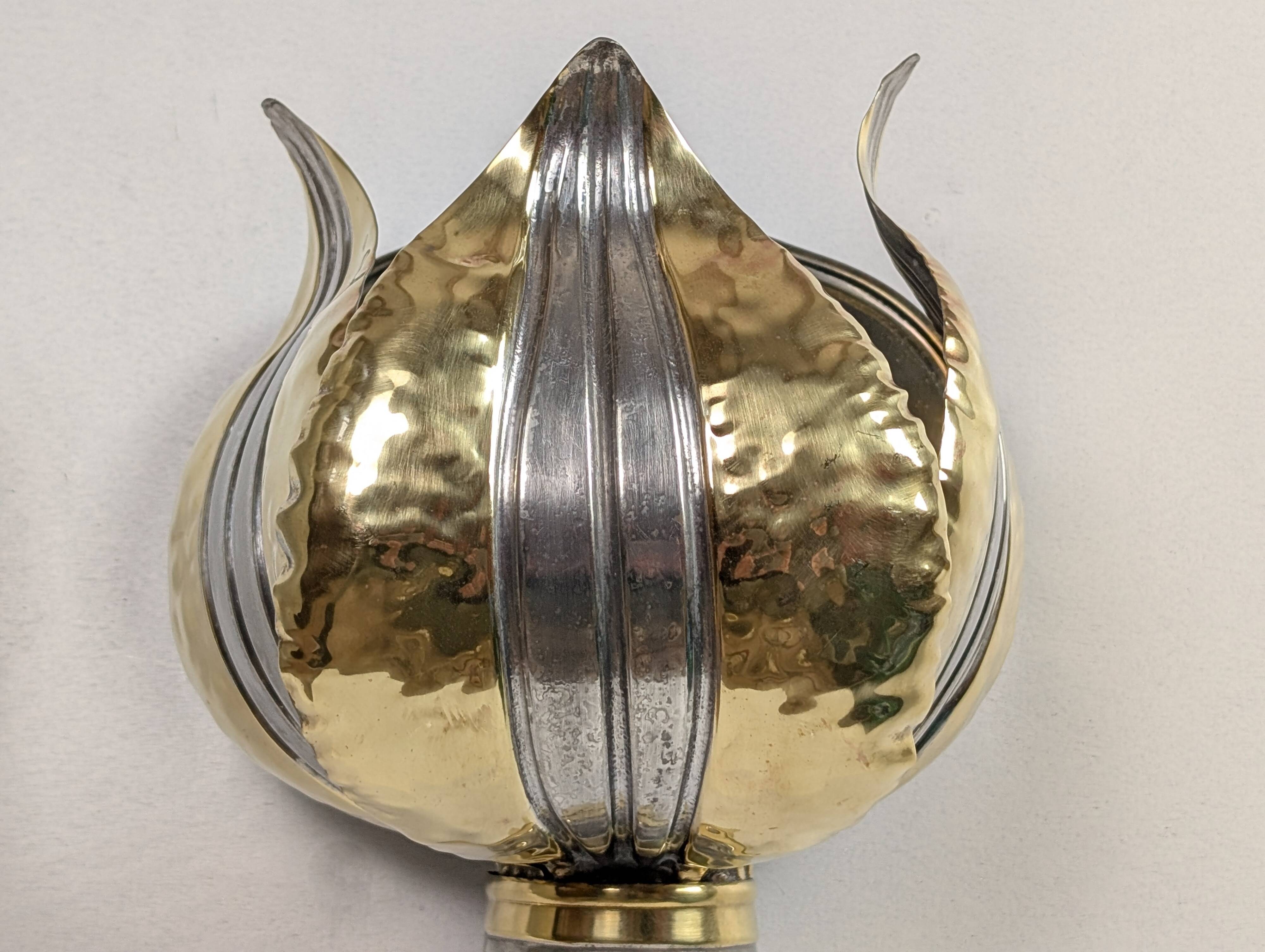 70' brass lotus wall light