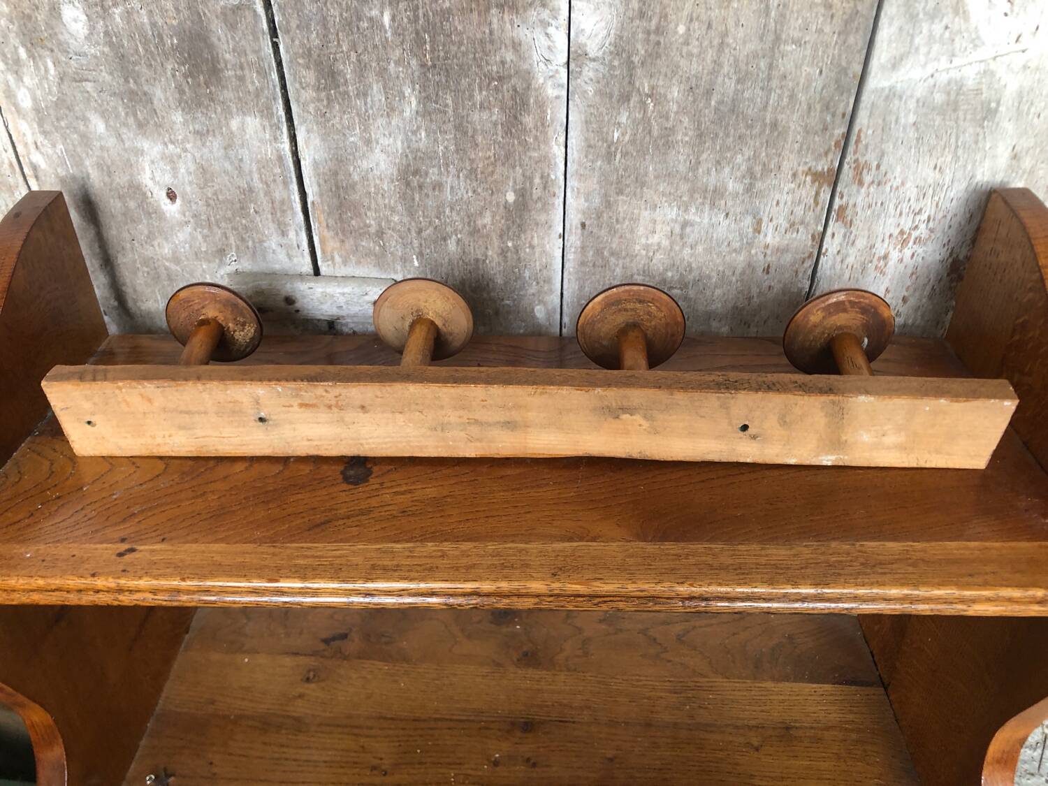 Old turned wooden coat hook