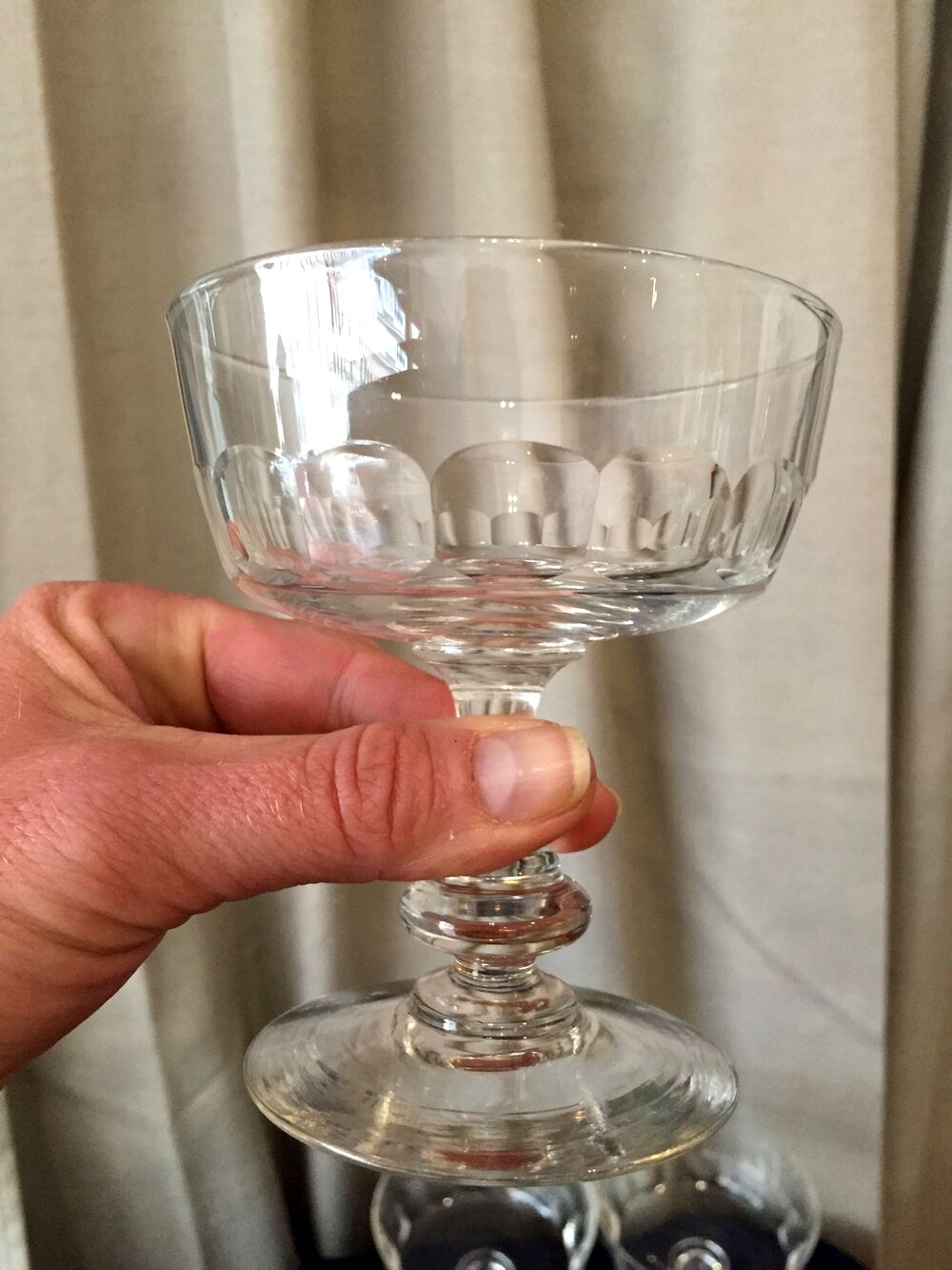 Suite of 4 crystal champagne glasses from the 1930s 1940s