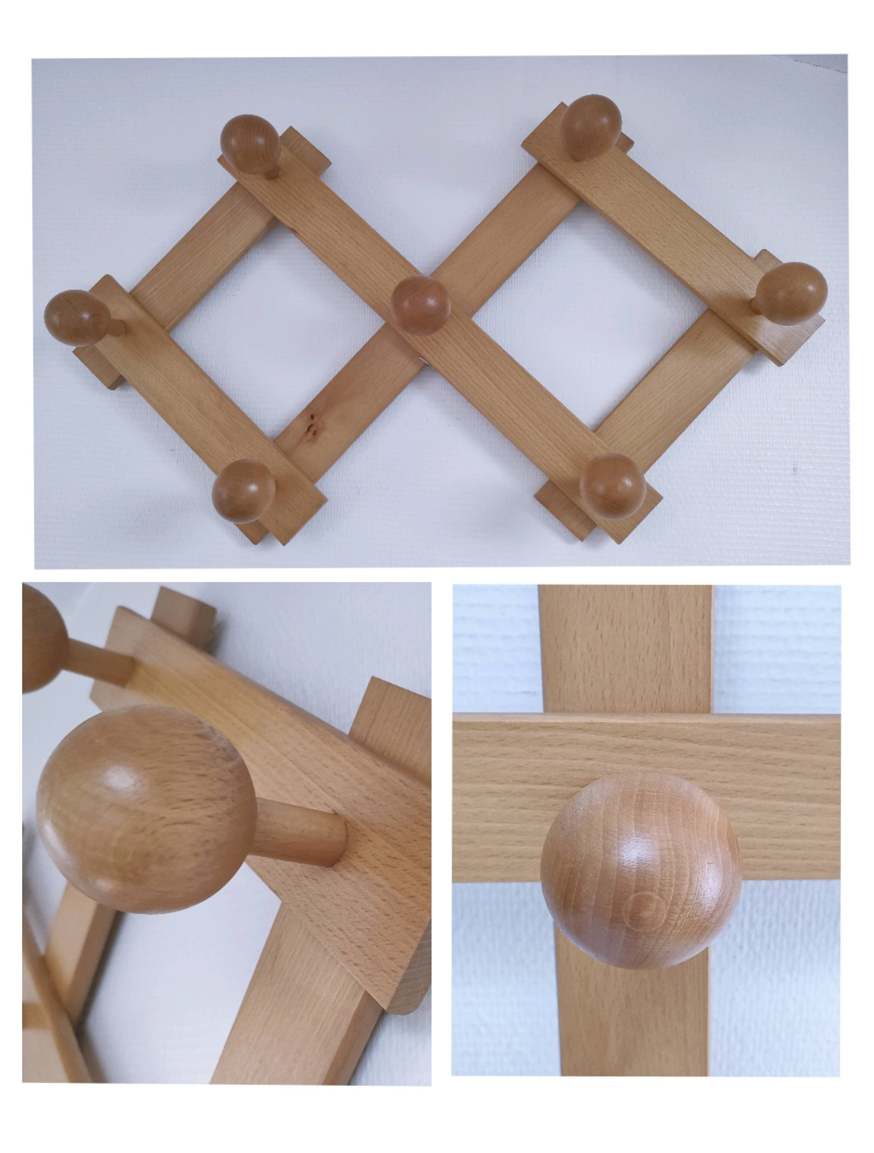 Solid pine crossbar coat rack from the 90s