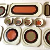 Serving dessert 12 pieces porcelain & Villeroy Boch Avant-garde design modernist vintage 70