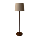 Vintage Scandinavian pine floor lamp with fabric shade