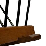 Vintage Reading Basket Steel Oak Magazine Rack 50's design