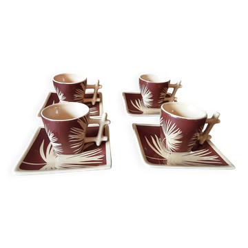 Lot de 4 tasses et soucoupes  Amadeus