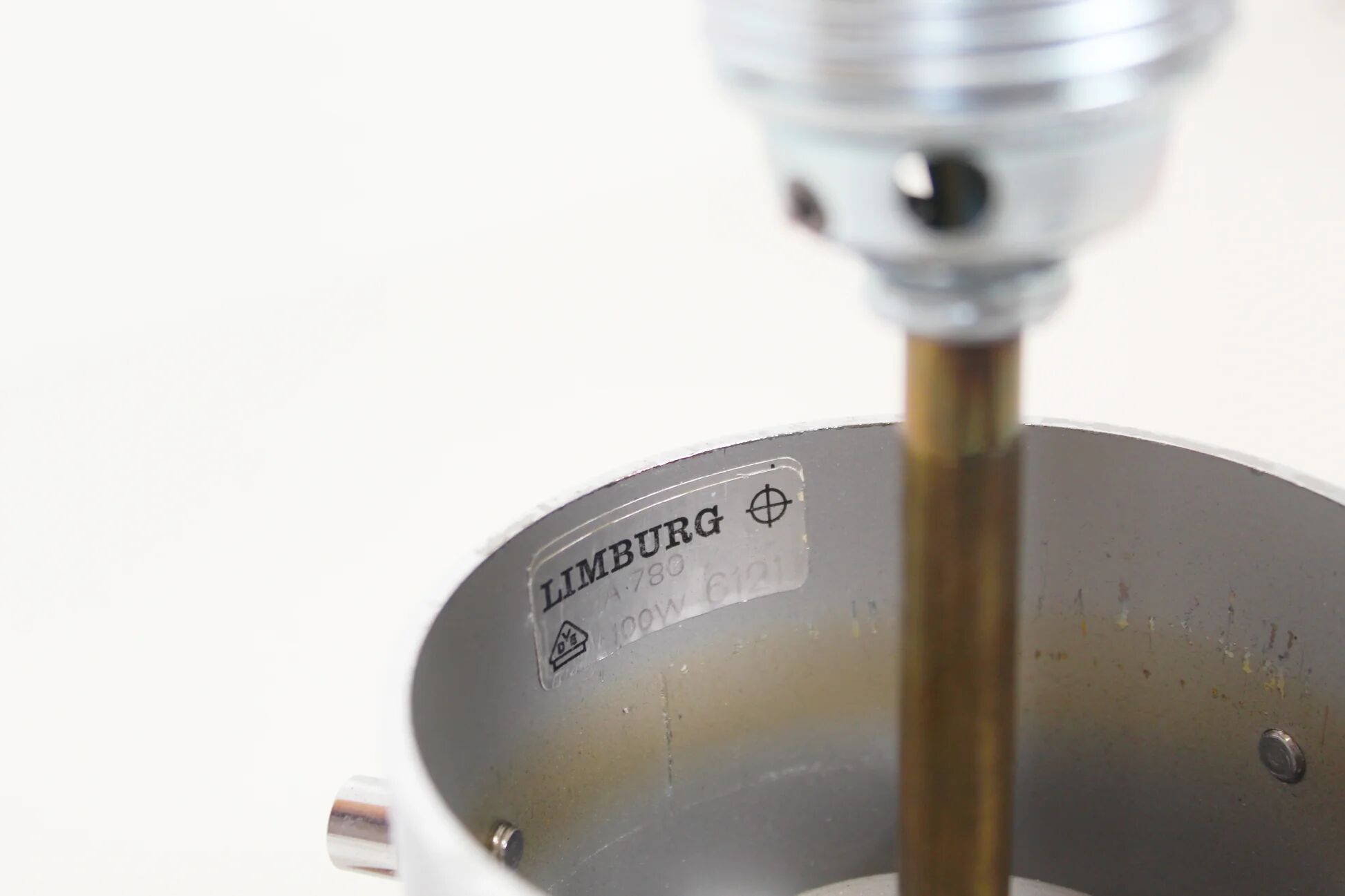 Table lamp in opaline glass by Glashutte Limburg