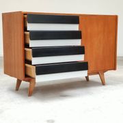 U-458 black and white sideboard by Jiri Jiroutek for Interier Praha