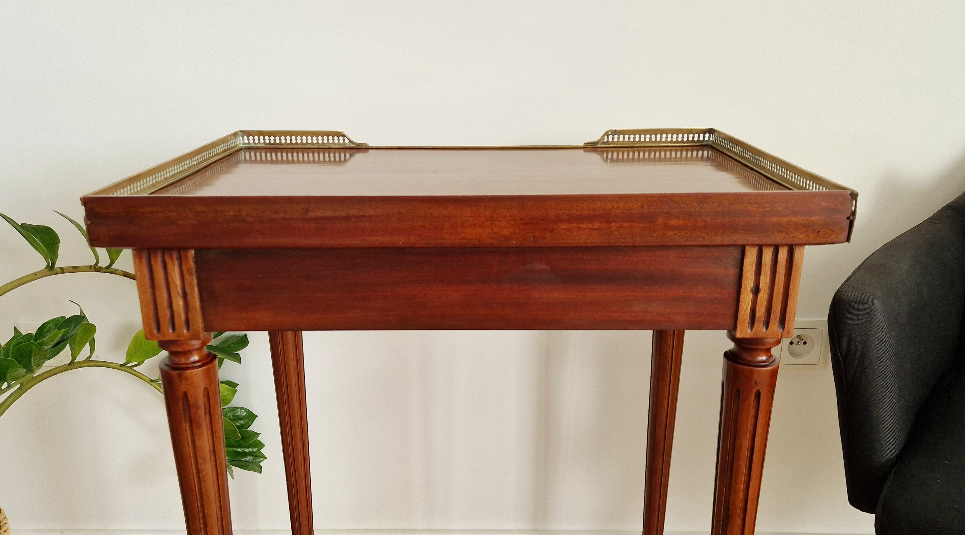 Kettle table Louis XVI mahogany style 1900