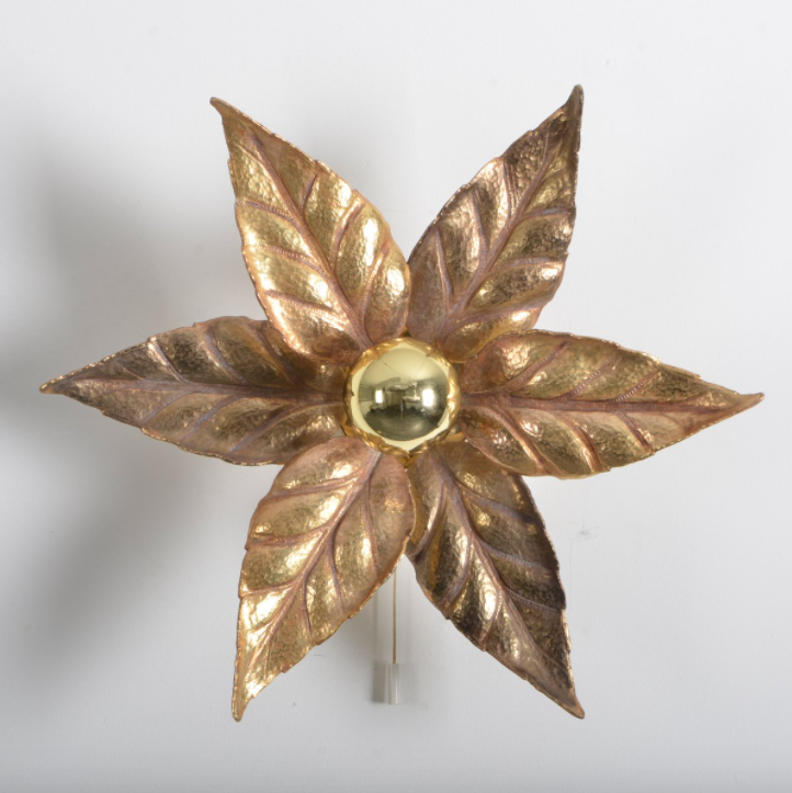 Massive Lighting 1970 Brass Willy Daro Flower Applique