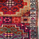 Vintage turkish tribal runner 305x83 cm veg dye wool rug tribal, handmade