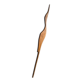 Tall Natural Wood Heron Crane Sculpture — Minimalist Brown Solid Wood Decorative Art Piece