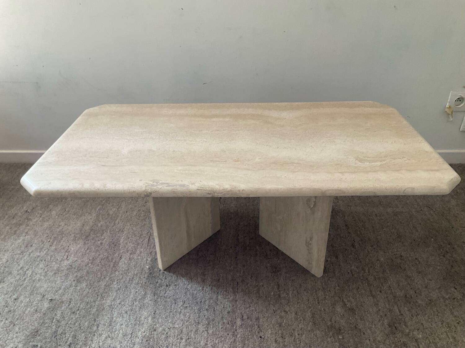 70s travertine coffee table