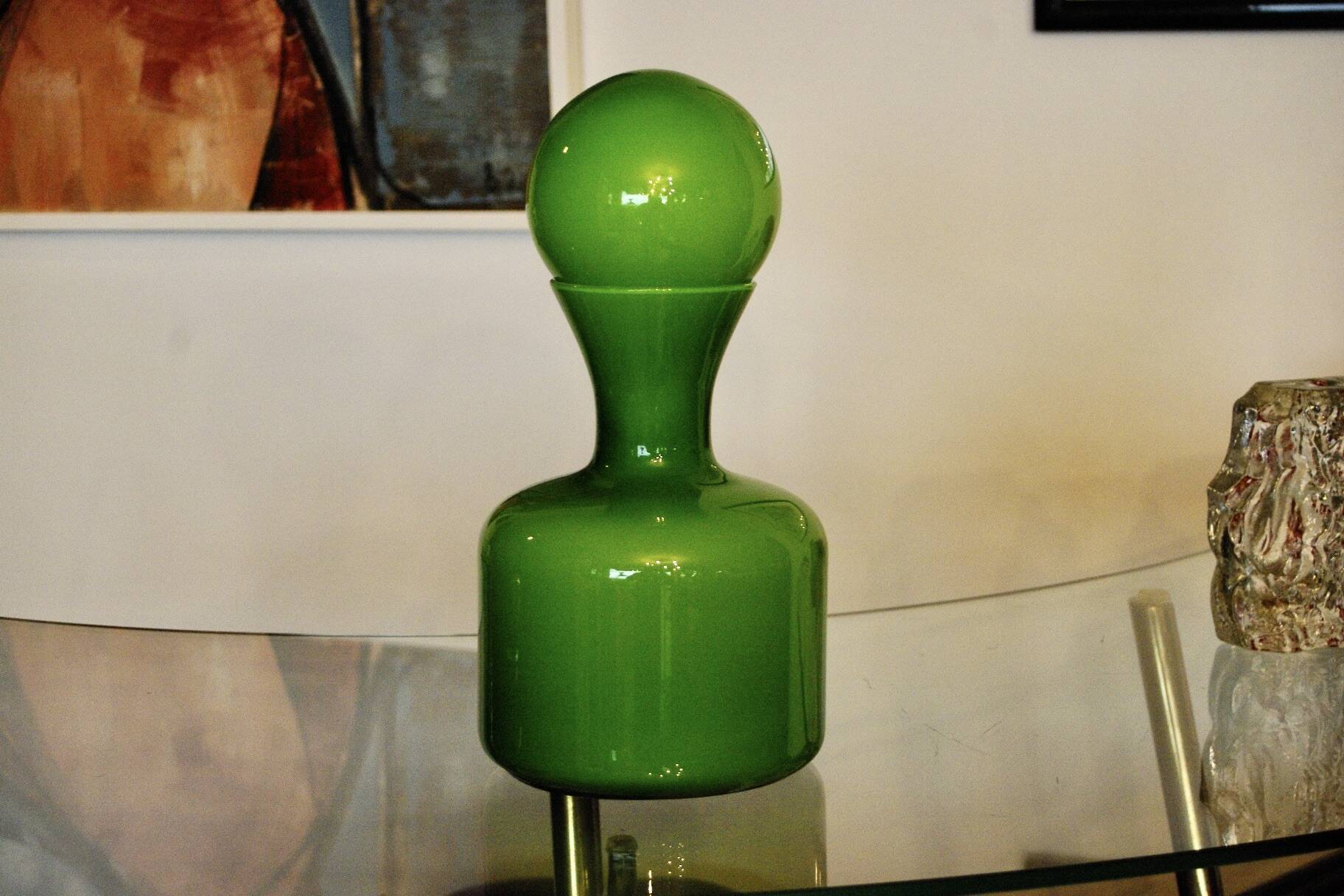 Vintage Scandinavian blown glass carafe 1970