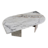 Large Italian postmodern marble coffee table, sculptural vintage stone table, 1980s