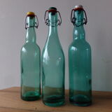 3 old green bottles