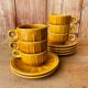 Set of 6 cups and under cups of vintage bistro coffee.
