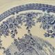 Pastoral blue decor dish, Lunéville earthenware, KG high-fire decor