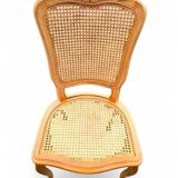 6 chaises de style Louis XV en merisier et cannage