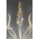 Luxury Italian Clear and Gold-Leaf Wall Sconce R With Flowers and Leaves Mu