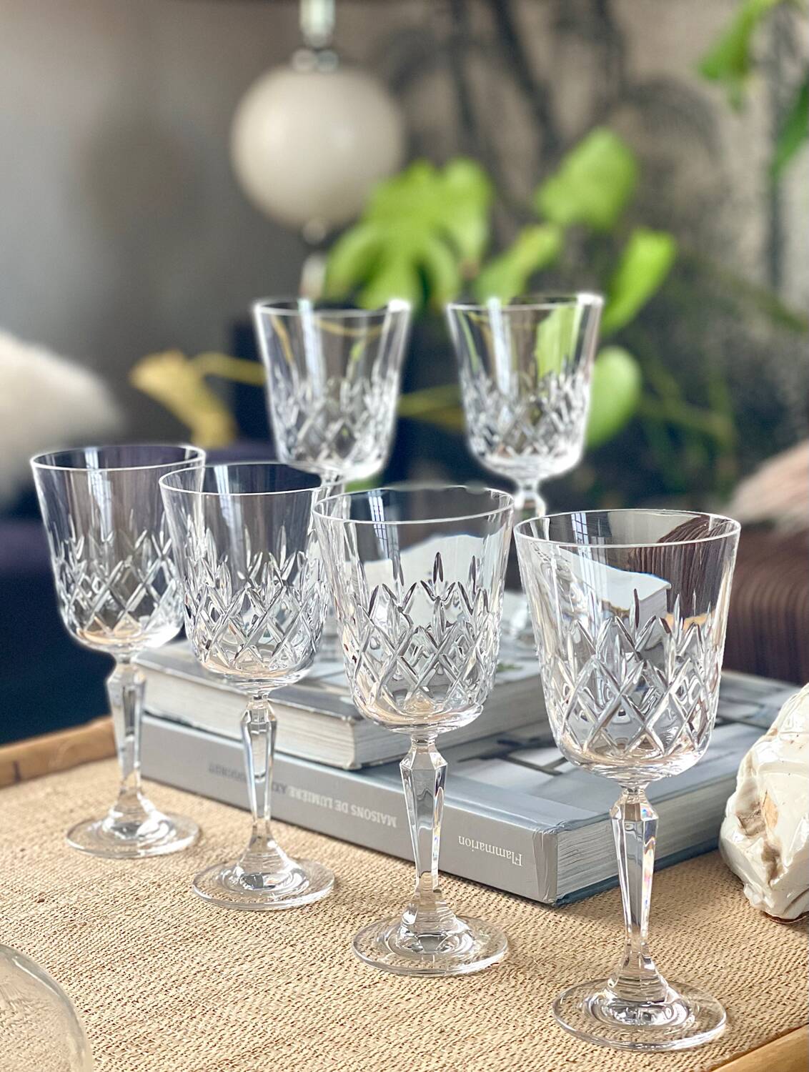 6 verres à vin en cristal, 1980