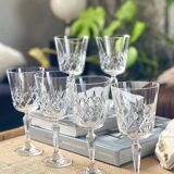 6 crystal wine glasses, 1980
