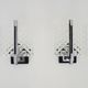 Pair of modernist glass and chrome metal wall sconces. 1960s-70s