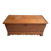 Rustic carved wooden chest trunk